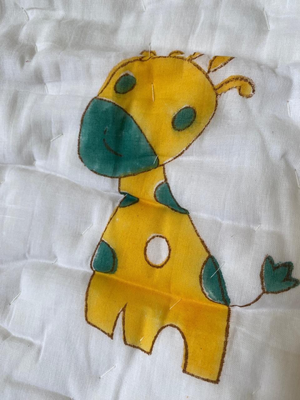 Giraffe block print - pure mul cotton quilt
