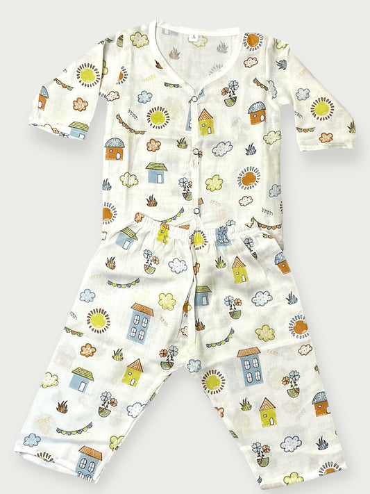 Muslin Pajama Set with playful prints
